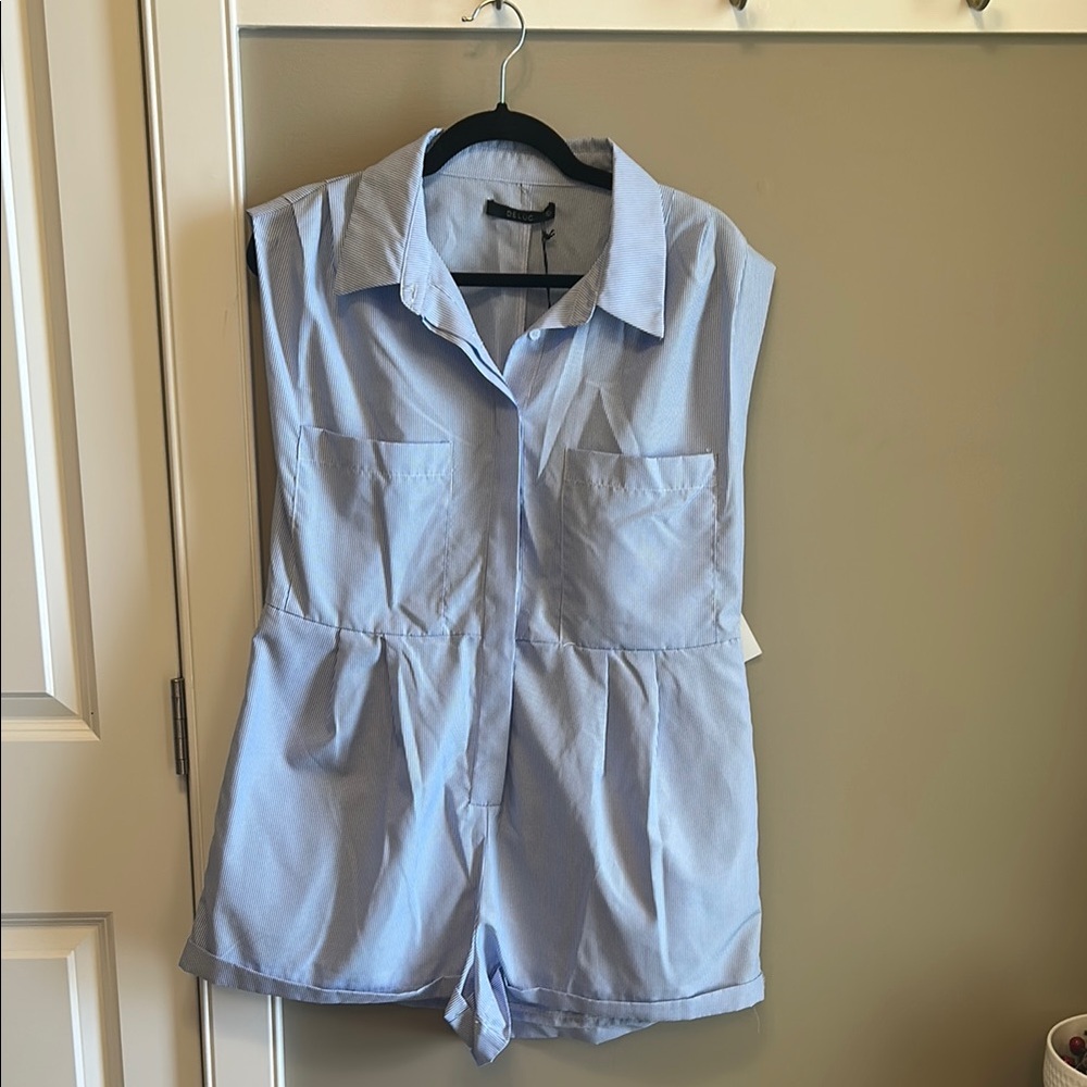 Naly Blue Striped Romper
